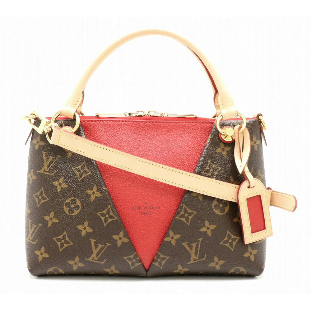 LOUIS VUITTON Monogram V Tote Bag Shoulder Cerise Red